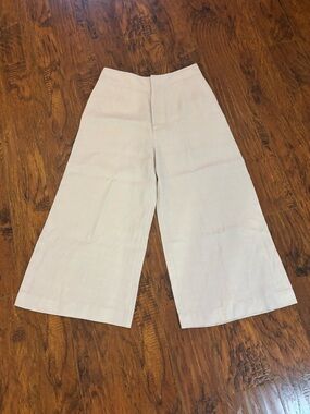 DEREK LAM 10 Crosby Pants, 100% LINEN CROPPED WIDE LEG SIZE 6 like new